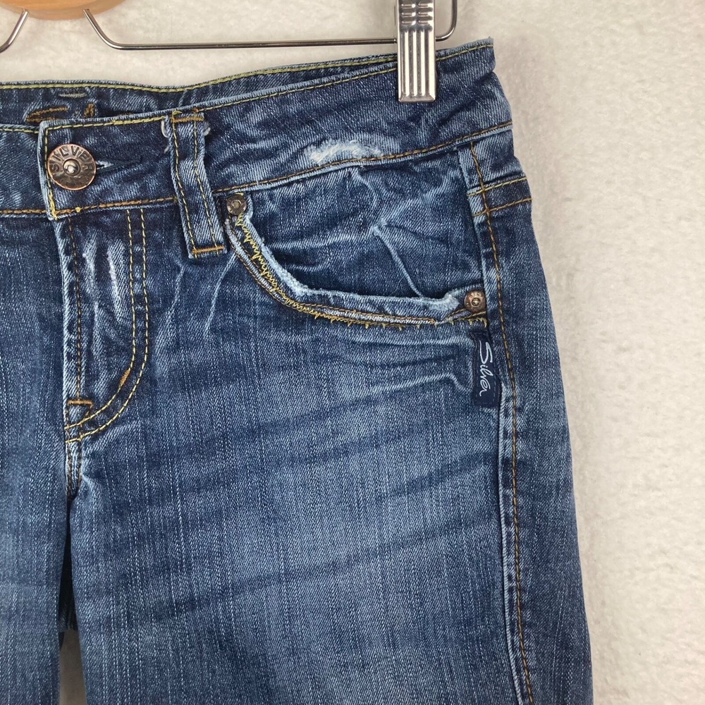 Silver Jeans Western Glove Works Lola Blue Jeans Cut Into Shorts Sz 28 - Picture 3 of 13